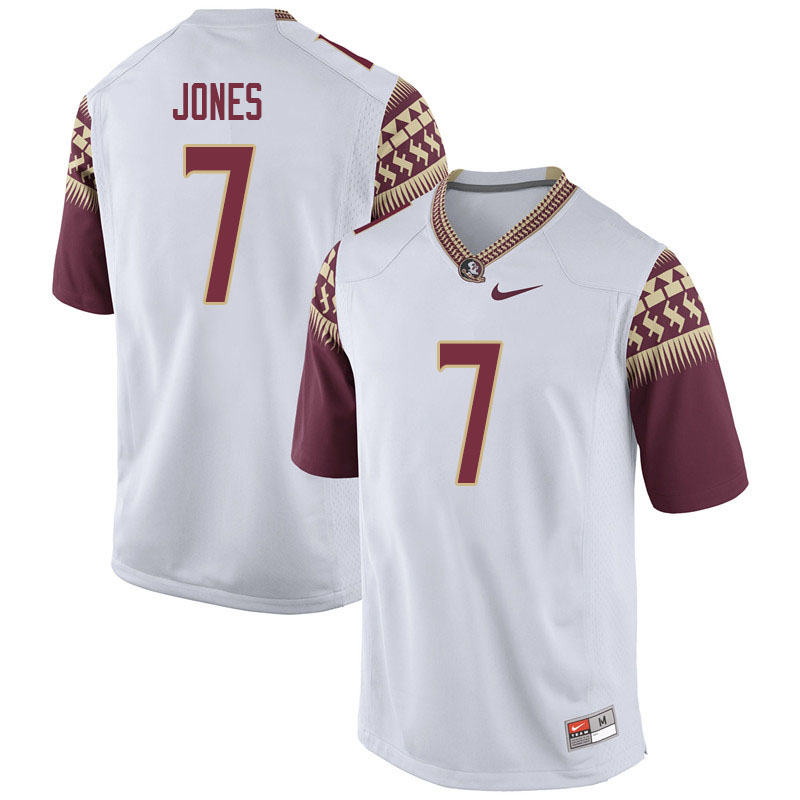 Men #7 Jarrian Jones Florida State Seminoles College Football Jerseys Sale-White